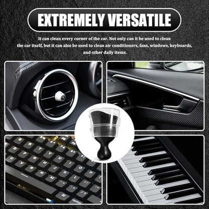 Car Detailing Brushes, Car Cleaning Brush, Auto Interior Soft Bristles Curved Cleaning Brush, Auto Detailing Dusting Tool Universal for Dashboard Air Conditioner Vent Computer (Black) - color: Black