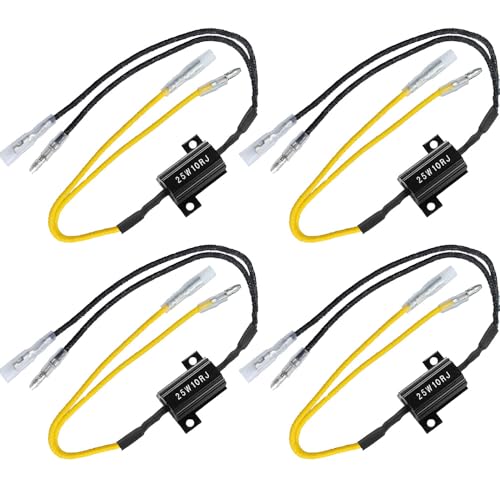 Gebildet 4PCS 25W 10 LED Load Resistors - Turn Signal Resistor Flasher Adaptor for LED Turn Signal & License Plate Lights - color: 25W 10Ω