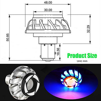 1.9inch Motorcycle Tail Light with Turn Signals BAY15D 1157 LED Bulbs with RGB Ange Eye.(2-Pack). - color: RGB-BAY15D