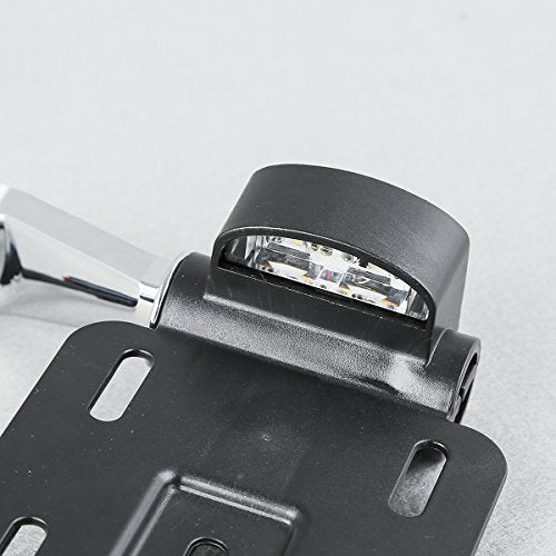 TCT-MT LED Light Side Mount License Plate Collapsible Fit for Harley Sportster XL 2004-2016 Forty Eight XL1200X Iron 883 XL883N Custom XL1200C Nightster XL1200N Roadster XL1200R Black