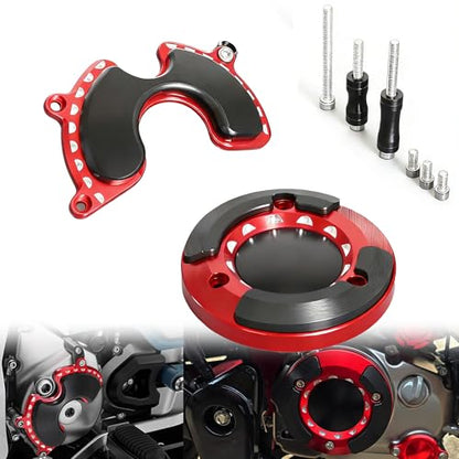 Monkey125 Left Right Engine Cover Protector Slider Compatible with Monkey 125 Super Cub C125 2018-2021 3D CNC Motorcycle Accessories Engine Crankcase Guard (Red) - color: Red2