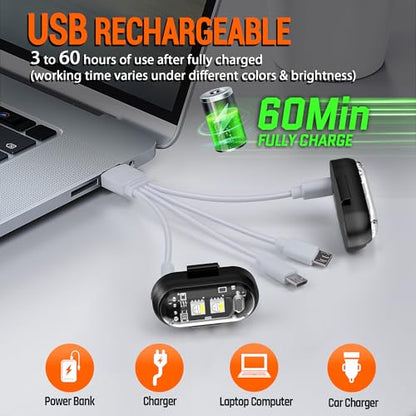 Wireless LED Strobe Lights with Remote Control, 8 Colors USB Charing Waterproof Anti-Collision Flashing Emergency Warning Lights for Car Motorcycle Drone Aircraft Bike 8PCS - color: 8pods