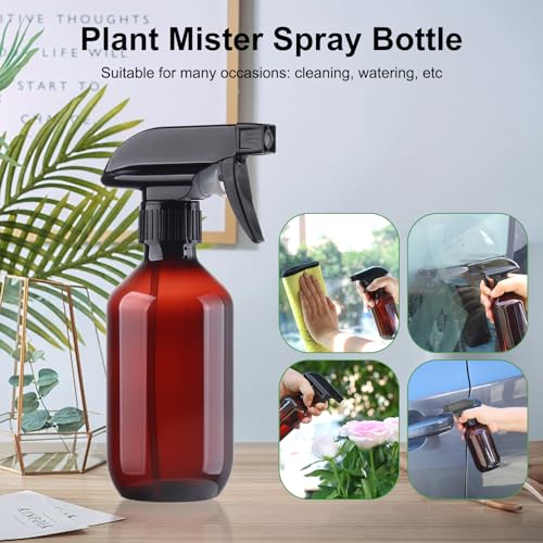 Teyssor Spray Bottles Water Spray Bottle - BPA Free - 10 oz/300 ml Plastic Refillable Containers Fine Mist Small Spray Bottle with Adjustable Nozzle for Hair, Cooking, Cleaning - color: Brown-1 pack