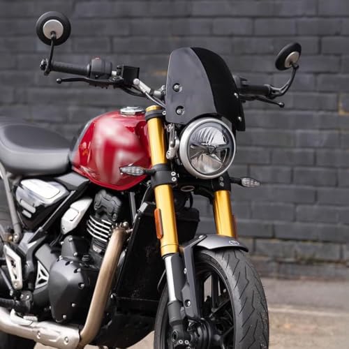 for Speed 400 Scrambler400X 2024 2025 Motorcycle Front Windshield Retro Windshield Spoiler with Bracket Speed400 Scrambler 400X (Transparent) (Gray) - color: Gray