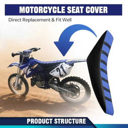 PIT66 Motorcycle Soft Leather Seat Cover, Compatible with Honda CR125R CR250R CR500R CR80R CRF100F CRF125F CRF150F(Blue) - color: Blue