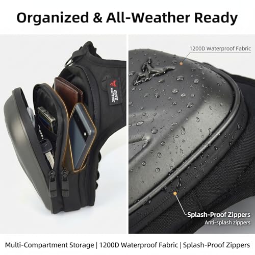 Hard Shell Motorcycle Drop Leg Bag, Expandable Thigh Pack for Men, Water-Resistant Hip Waist Pouch for Riding, Tactical Hiking & Daily Commute, 2-3.2L Capacity (Black) - color: Black