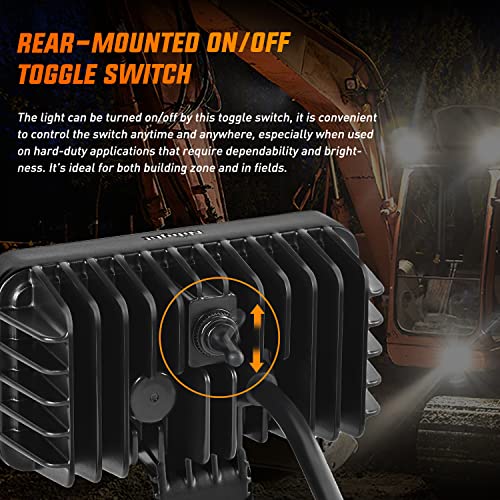 Nilight 4.4 Inch Square Utility LED Work Light W/Integrated Toggle Switch, 2PCS 36W 150° Flood Lamp for Offroad Heavy Equipment Vehicles Truck Tractor Golf Cart Boat ATV UTV - color: 2Pcs 18Led Flood Lights