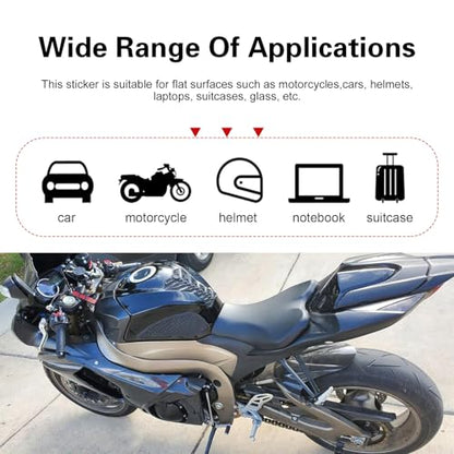 Motorcycle Tank Pad, Fishbone 3D Motorcycle Tank Protector, Waterproof Scratch-resistant Gas Decals, Universal Modifications Accessories (Black)