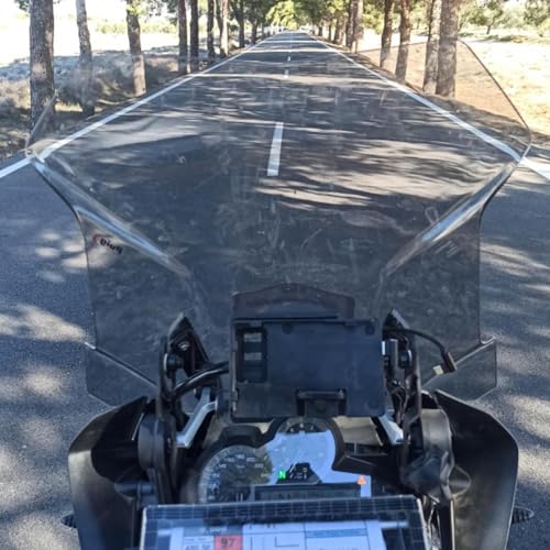 Motorcycle Tall Windscreen Windshield Screen Shield Wind Deflector Compatible with B.M.W R1200GS LC R 1200GS ADV 2014-2018 R1250GS R 1250GS Adventure 2018-2023 (Light Smoke) - color: Light Smoke