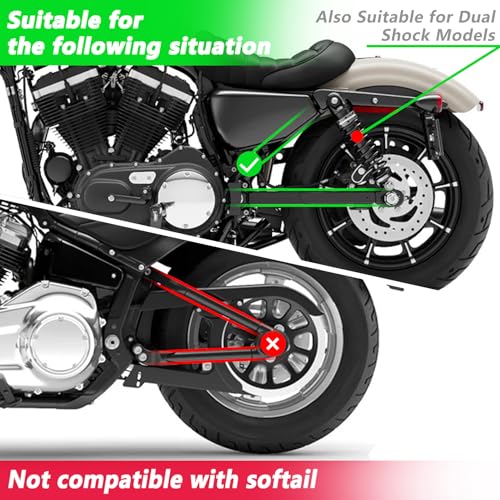 Dream Apparel Motorcycle Swingarm Bag with Black Synthetic Leather, Swing Arm Bag Motorcycle Saddlebag Left Side Tool Bag Fit for Sportster Street Rebel 300 500 Dual Shock Models, An Adjustable Strap - size: Medium