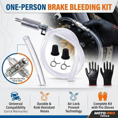Brake Bleeder Hose Kit One Way Check Valve with Metal Clips for Cars Motorcycles Clutch Universal Flexible Bleeding Tool