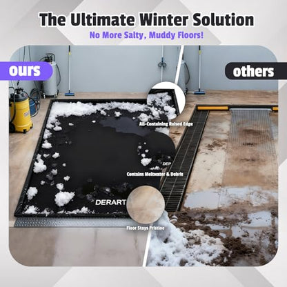 Heavy Duty Garage Floor Mat & Waterproof Drip Pan - 7'9"x18' PVC Floor Protection for Melting Snow, Oil, Mud, DIY Projects | Reinforced Edges, Lightweight, Easy Clean for Car, Truck, SUV - size: 7'9"x18'