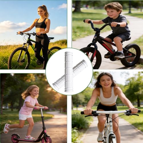 2 Pairs Bike Handlebar Grips for Bikes - color: Black and White