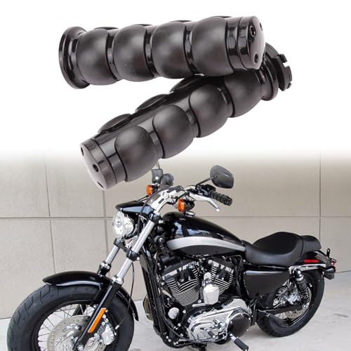 DREAMIZER 25.4MM Motorcycle Handlebar Grips 1 inch Compatible with Honda Shadow Spirit 750 Valkyrie Fury VTX1300 VTX1800 VT400 VT750 VT1100 - Smooth - style: Flat-black
