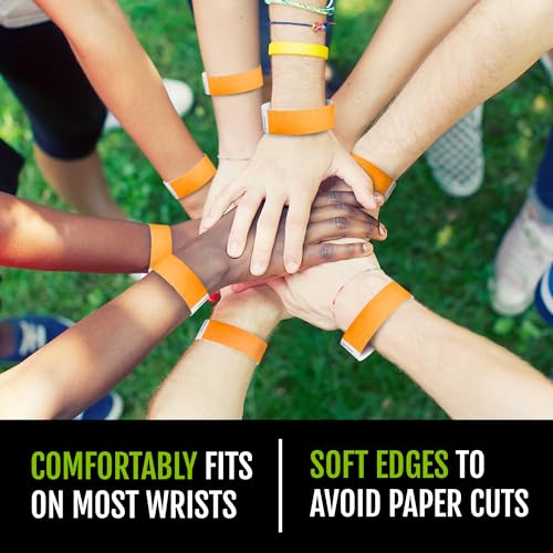 1,000 WristCo Goldenrod Tyvek Wristbands for Events - Comfortable Tear Resistant Paper Bracelets ID Wrist Bands for Concerts Festivals Admission Party Identification - color: Goldenrod
