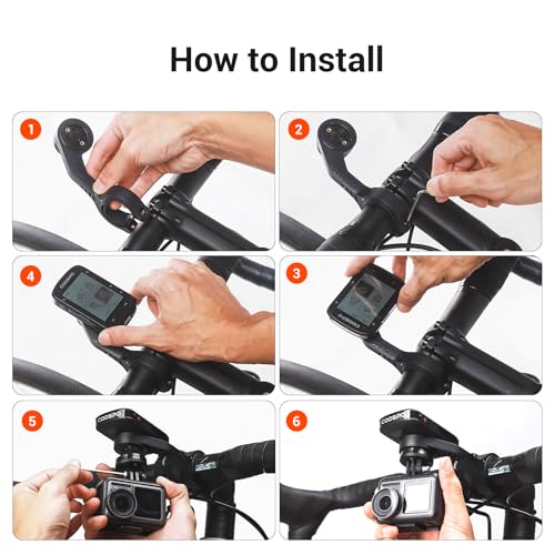 CooSpo Bike Computer Out Front Mount MT5S, Compatible with Garmin and GoPro, Bike Computer Mount Adapter for Handlebar 25.4mm/31.8mm - style: MT5 with adapter