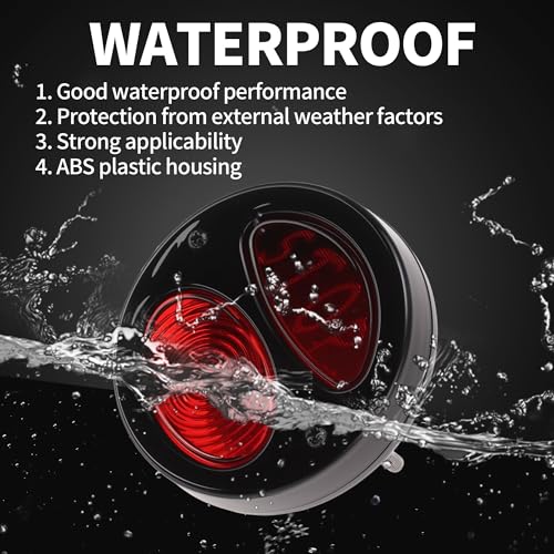 LED Motorcycle Tail Light Brake Turn Signal Black Lamp Housing Waterproof 12V Fit for Universal Red Light (1 Pcs)