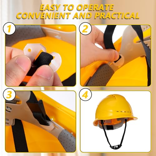 Veemoon Helmet Chin Strap：Adjustable Helmet Strap Universal Hard Hat - Chin with Elastic Band for Construction Headwear Protection Accessories (Black)
