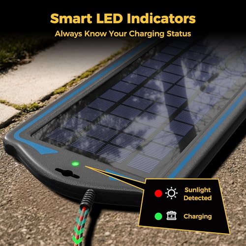 SUNAPEX 12V Solar Battery Charge: 5W Waterproof Portable Solar Panel Kit - Battery Maintainer Trickle Charger - with Upgrade Built in Charge Controller for Car Boat RV Trailer Automotive Motorcycle - size: 5W