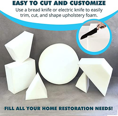 Foamma 1" x 24" x 72" High Density Upholstery Foam Cushion,Seat Replacement, Upholstery Sheet, Foam Padding Made in USA, 2 Pack - color: High Density, size: 1" x 24" x 72", style: 2 Pack