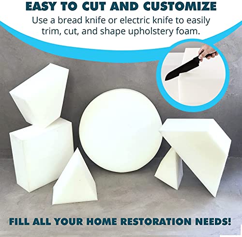 Foamma 1" x 24" x 72" High Density Upholstery Foam Cushion,Seat Replacement, Upholstery Sheet, Foam Padding Made in USA, 6 Pack - color: High Density, size: 1" x 24" x 72", style: 6 Pack