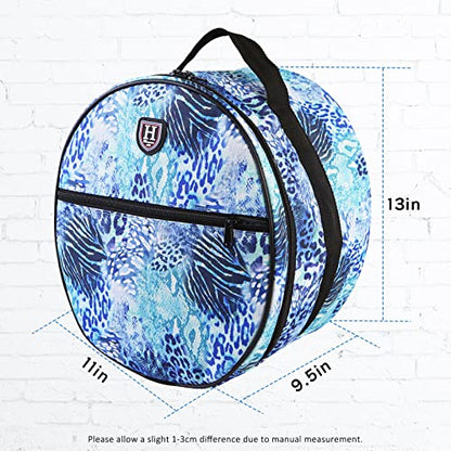 Harrison Howard Equestrian Motorcycle Riding Waterproof Helmet Bag Helmet Case Storage Carring Bag - color: Icyblue Leopard