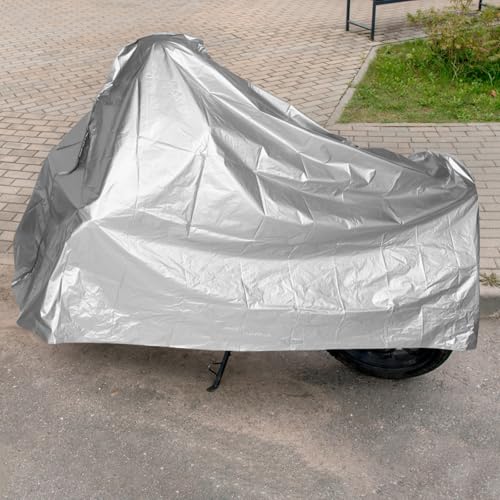 Waterproof Motorcycle and Electric Bike Cover, Reusable Pe Rain and Dust Protector, All-Season Outdoor Bicycle Cover with Sun Protection, Heavy Duty Vehicle Shelter