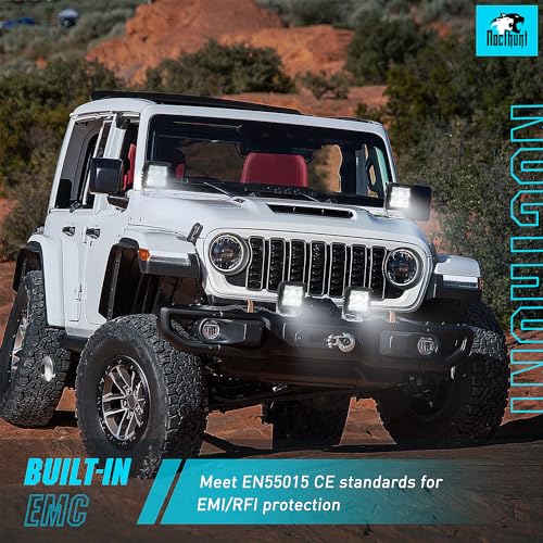 Nilight LED Pod Lights 2 PCS 3 Inch 4LED Flood Beam Square Offroad Driving Side Rear Back-Up Light Built-in EMC for Tractor Truck Motorcycle Boat ATV - color: 3Inch 4Led Light Pods