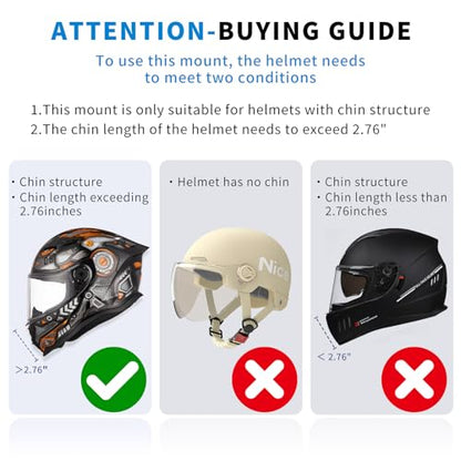 Helmet Mount for GoPro,Motorcycle Chin Strap for Go Pro Hero 13/12/11/10/9/8/7 Black,DJI Osmo Action 6/5pro/4,Dirt Bike Holder Accessories Compatible with Insta360 X5/X4/X3/Acepro2,AKASO,SJCAM