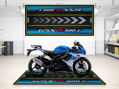 Garage Mat for GSX R600Z Motorcycle Model, Parking mat, Pit Mat, Washable Non-Slip Garage and Showroom Floor Carpet (Size 2: 102 x 47/260 x 120 cm) - size: Size 2: 102 x 47 "/ 260 x 120 cm