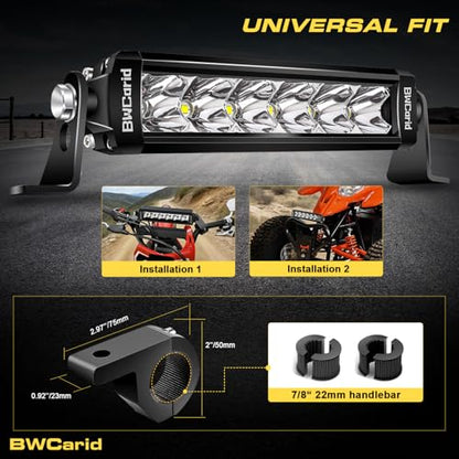 Dirt Bike Light Bar Plug and Play Motorcycle LED Headlight Bar Kit Waterproof with Switch Wiring Harness Bracket for 7/8" 22mm Handlebars SSR110 CRF110 KLX110 140 KX250 TTR110 YZ125 ATV