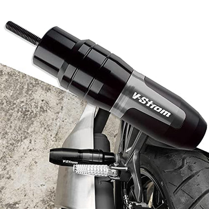 For SUZUKI V-Strom 250 650 1000 DL250 DL650 DL1000/V-Strom1000/XT Motorcycle CNC Aluminum Frame Crash Pad Exhaust Sliders Crash Protector slider - color: Titanium