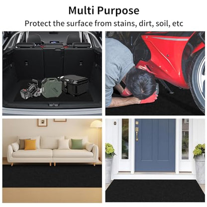 36 * 60IN Oil Spill Mat, Garage Floor Mat, Premium Absorbent Oil Pad, Waterproof, Protect Garage Surface from Spill & Stain, Reusable, Washable, Durable, Black