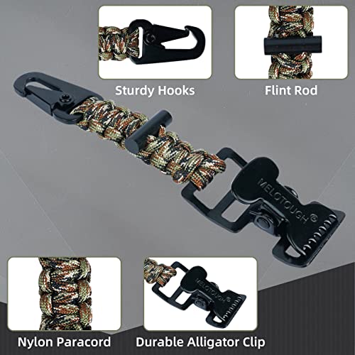 MELOTOUGH Tactical Glove Clip Holder Work Glove Holder Clip for Tactical Backpack, Tool Belt - color: Alligator Clip With Fire Starter Camo