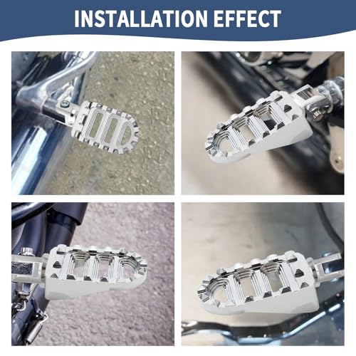 Motorcycle Foot Pegs MX Front Pegs Footrest Fit for Harley 2018-later Softail Low Rider S Breakout FXLRS Fat Bob 114 Street Bob FXBB Fat Boy Sport Glide FLSB (Chrome) - color: Chrome