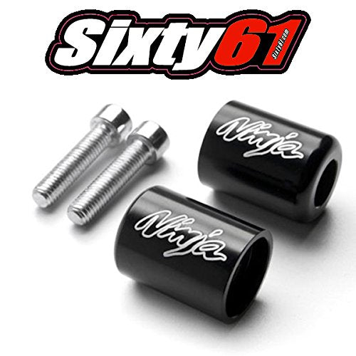 Ninja 300 Bar Ends Compatible with Kawasaki 2013 2014 2015 2016 2017 2018 Black Engraved Slider
