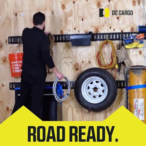 DC Cargo Mall E Track Tie Down Rail Kit 10' (12 Pack) for Garages, Vans, Trailers, Motorcycle Tie Downs, ATV Mountings - Powder-Coat Black - Secure Cargo & Heavy Loads Up to 2,000 lbs - size: 12-pack