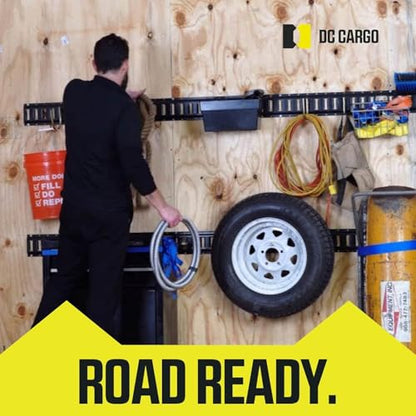 DC Cargo Mall E Track Tie Down Rail Kit 10' (12 Pack) for Garages, Vans, Trailers, Motorcycle Tie Downs, ATV Mountings - Powder-Coat Black - Secure Cargo & Heavy Loads Up to 2,000 lbs - size: 12-pack