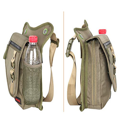 Larswon Thigh Pouch Bag - Tactical Waist Pack Bag for Motorcycle, Waterproof Green - color: Army Green