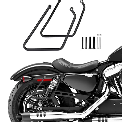 2004-2016 Saddlebags Support Brackets Rack for Harley Davidson Sportster Custom Roadster Low XL883 XL1200 Models, Black (2004-2016) - size: Sportster 2004-2016