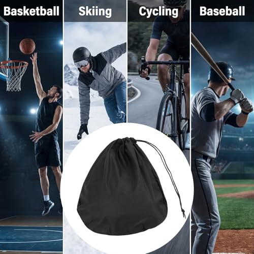Skrfren Helmet Bags 2 Pack Motorcycle Helmets Protection Storage Bag with Drawstring Large Capacity Helmet Cover for Motorcycles, Skiing, Cycling, Travel (Black)