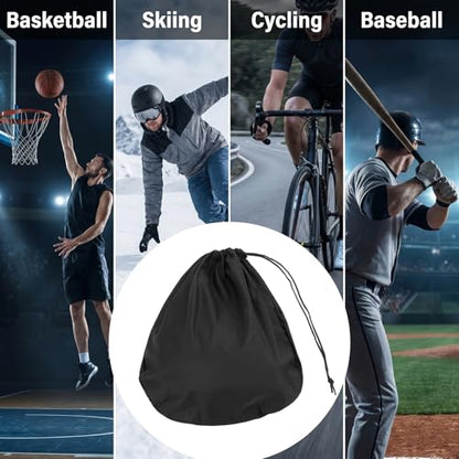 Skrfren Helmet Bags 2 Pack Motorcycle Helmets Protection Storage Bag with Drawstring Large Capacity Helmet Cover for Motorcycles, Skiing, Cycling, Travel (Black)
