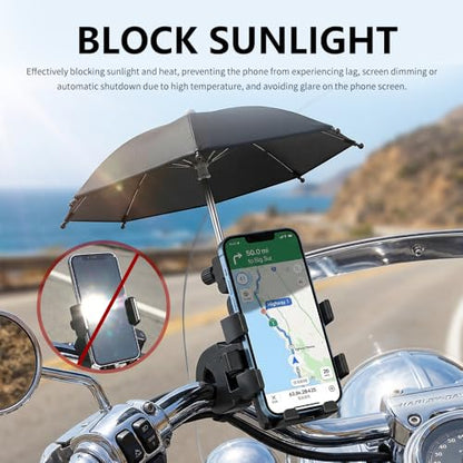 2026 New Motorcycle Phone Holder Mount,360° Rotatable Motorcycle Phone Mount with Sunshade Design for Phones Navigation,Portable Phones Holder for Motorcycles Handlebar