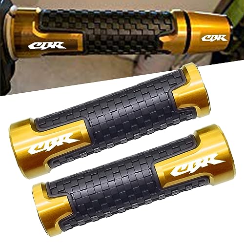 2pcs Motorcycle Handlebar Grips 7/8" 22mm for H-onda CBR60F CBR125R CBR150R CBR250R CBR400 NC23 NC29 CBR600 F2 F3 F4 F4i CBR600RR CBR900RR CBR954RR CBR1000RR (Gold) - color: Grip - Gold