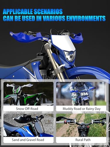 JFG RACING Dirtbike Handguards,7/8" and 1 1/8" Handle Bar Motorcycyle Hand Guards Accessories Universal for YZ YZF WR TTR 125 250 230 450 Electric Dirt Pit Bike ATV Motocross Enduro-Blue - color: blue