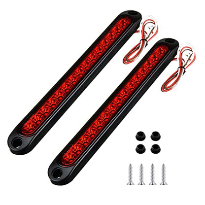 15 LED Trailer Brake Tail Light, LED Bar Stop Turn Tail Lights Waterproof Assembly Third 3rd Brake Strip Red Light for Marine Boats Golf Cart Offroad Truck RV UTV ATV - color: Red Lens