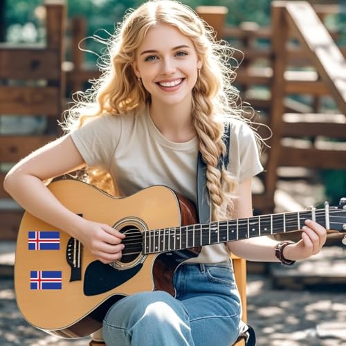 4 PCS Flag Stickers - Iceland Flag Stickers Decals for Cup Computer Laptop Car Bumper Window Helmet Musical Instrument with Smooth Surface - size: Iceland