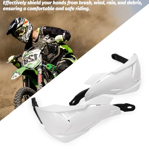 XINGWU Motorcycle Handguards Universal 7/8'' and 1 1/8'' Dirt Bike Hand Guards ATV Hand Protection for Sur Ron ATV CR CRF KXY Pit Bike Motocross Enduro Supermoto Racing - color: white