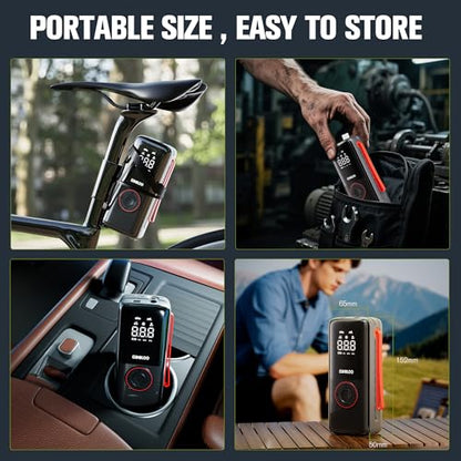 GOOLOO A6 Lite 160PSI Tire Inflator Portable Air Compressor, 7500mAh Portable Tire Inflator for Car Portable Air Pump with Tire Gauge Pressure & LED Light Air Pump for Car