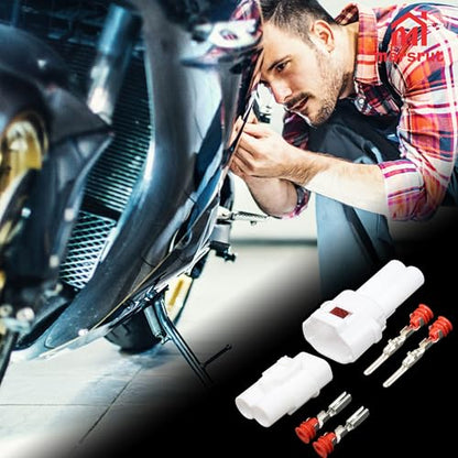 10 Sets 2 Pin Connector Compatible with Sumitomo MT090, DJ7021-2-11/21 Waterproof Fog Lamp Electrical Quick Wire Two Pin Plug Connector Set Kit for Automotive Motorcycle, Replaces 6187-2171, 6180-2181